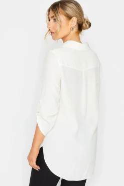 M&Co Womens White Tab Sleeve Shirt><noscript><img width=