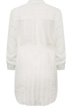 M&Co Womens White Tie Waist Textured Tunic Shirt><noscript><img width=