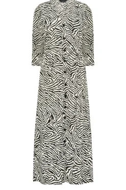 M&Co Womens White Zebra Print Button Through Midaxi Dress><noscript><img width=