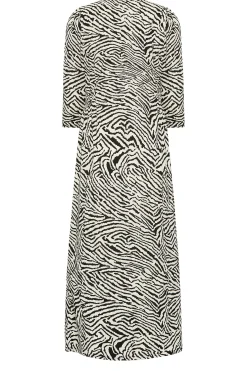M&Co Womens White Zebra Print Button Through Midaxi Dress><noscript><img width=