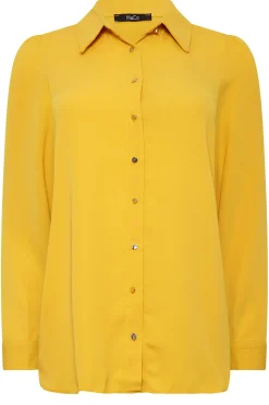 M&Co Womens Yellow Button Through Tunic Shirt><noscript><img width=