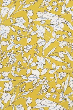 M&Co Womens Yellow Floral Print High Neck Blouse><noscript><img width=