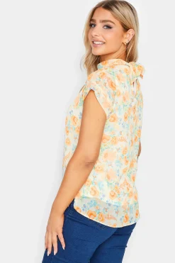 M&Co Womens Yellow Floral Print Blouse><noscript><img width=