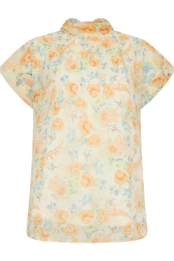 M&Co Womens Yellow Floral Print Blouse><noscript><img width=