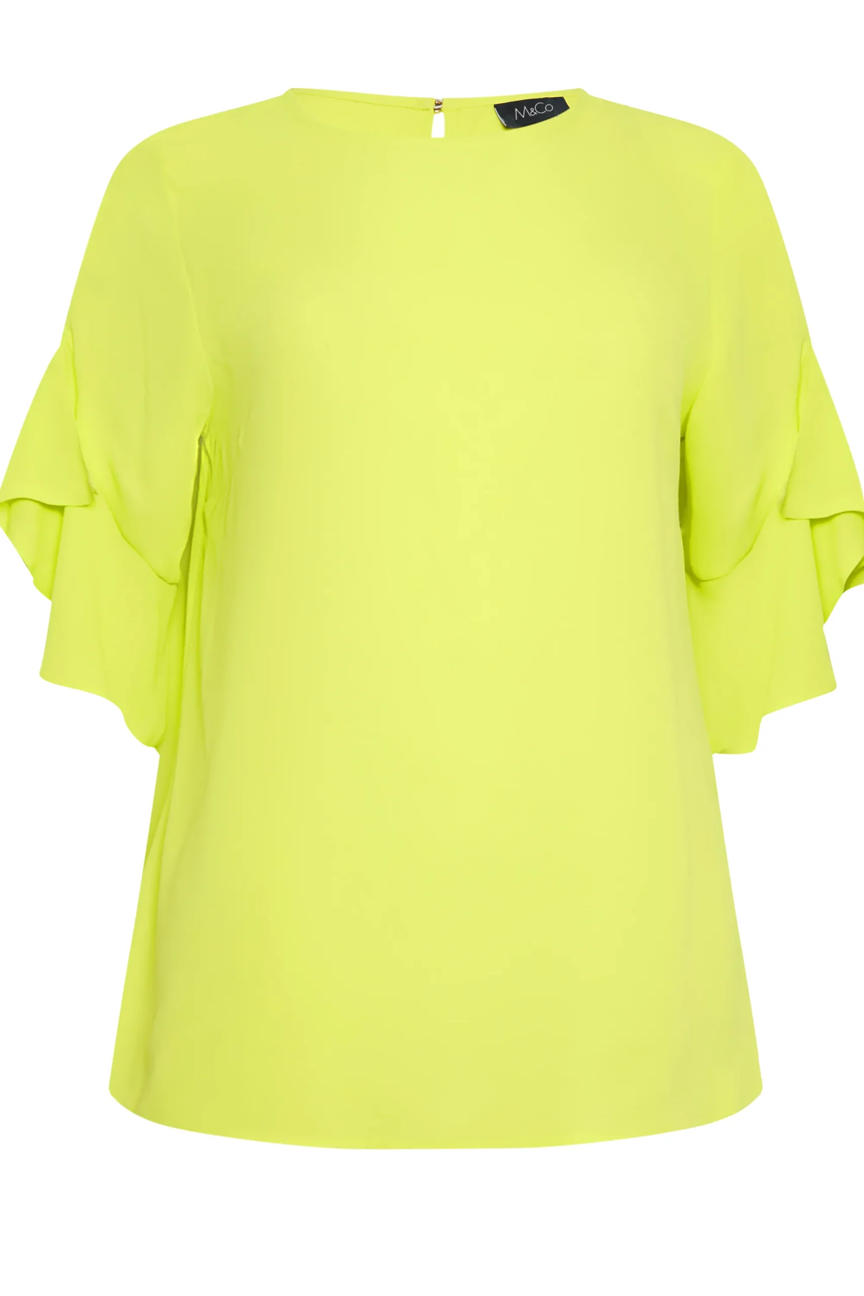 M&Co Womens Yellow Frill Sleeve Blouse>Women Short Sleeve Tops