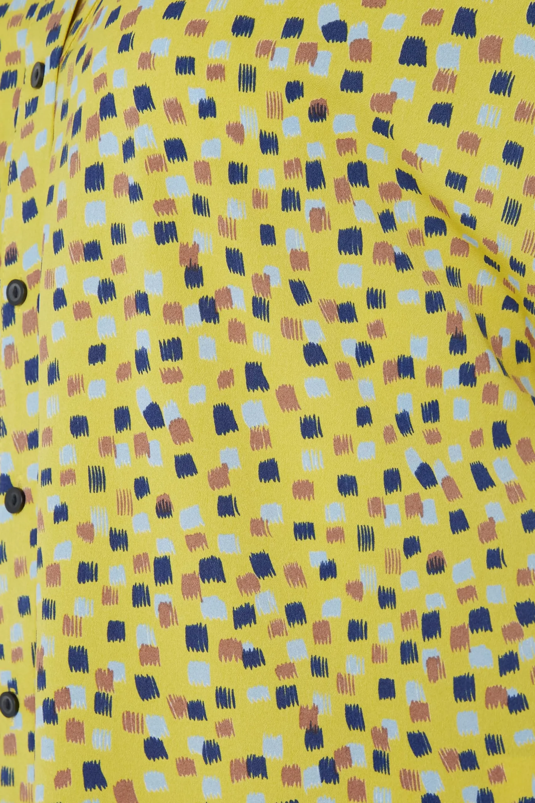 M&Co Womens Yellow Spot Print V-Neck Blouse>Women Short Sleeve Tops