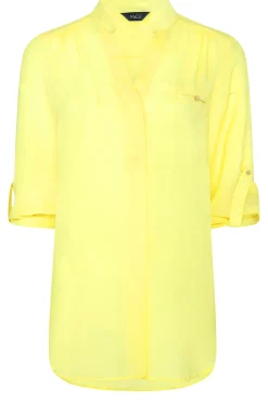 M&Co Womens Yellow Tab Sleeve Blouse><noscript><img width=