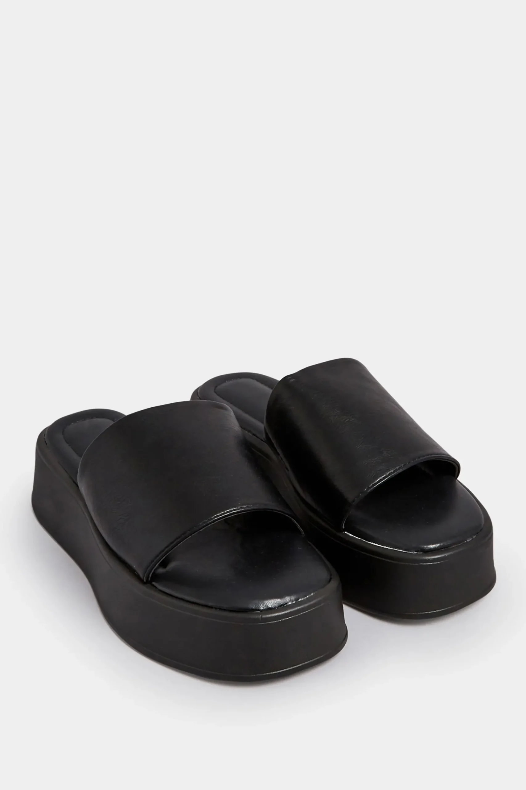 M&Co Pixiegirl Pixiegirl Black Flatform Mule Sandals In Standard Fit>Women Sandals