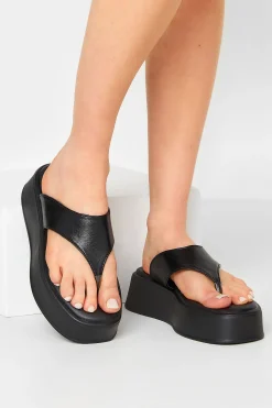 M&Co Pixiegirl Pixiegirl Black Flatform Flip Flops In Standard Fit>Women Sandals