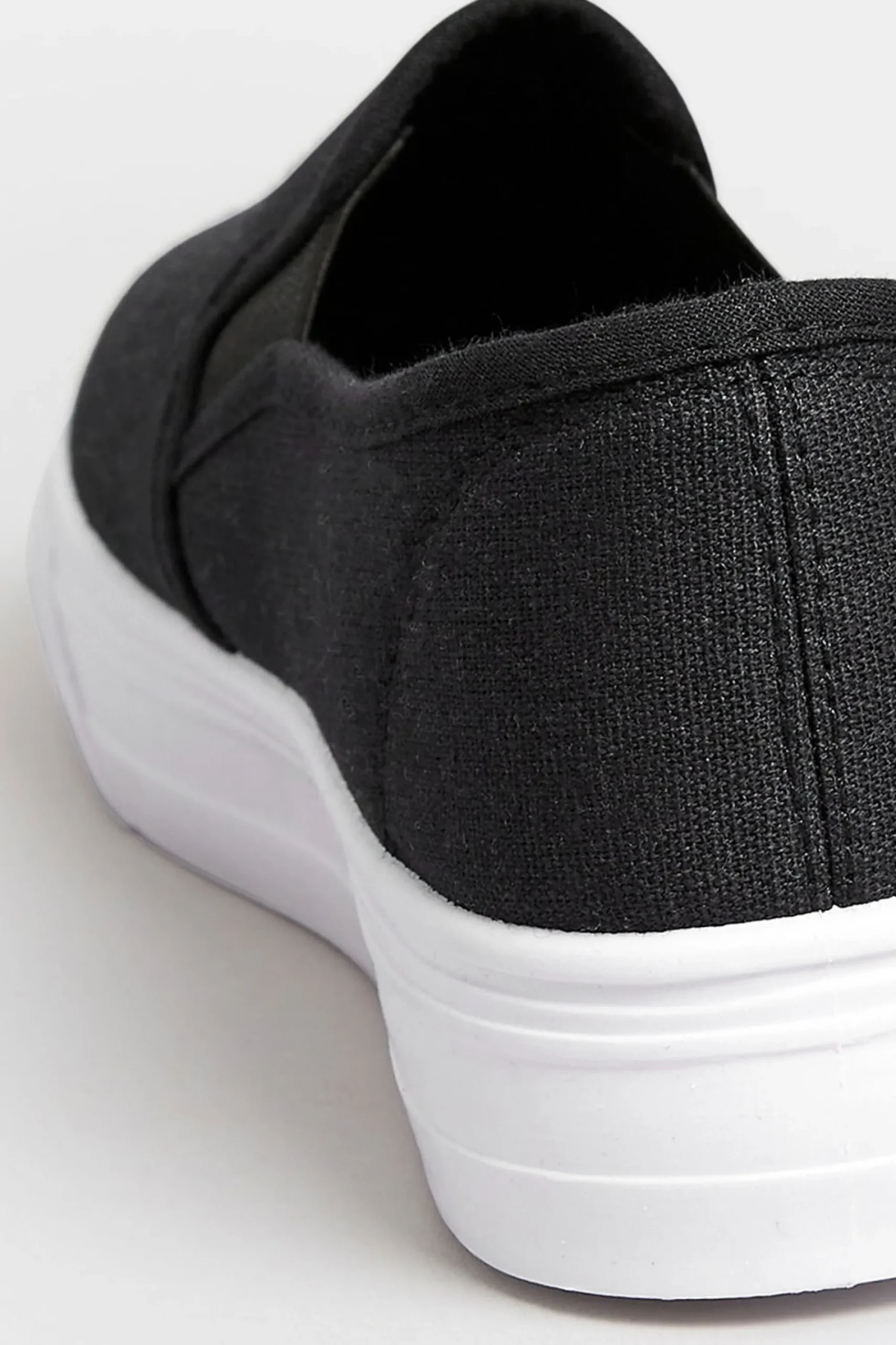 M&Co Pixiegirl Pixiegirl Black Canvas Slip On Flatform Trainers In Standard Fit>Women Flat Shoes