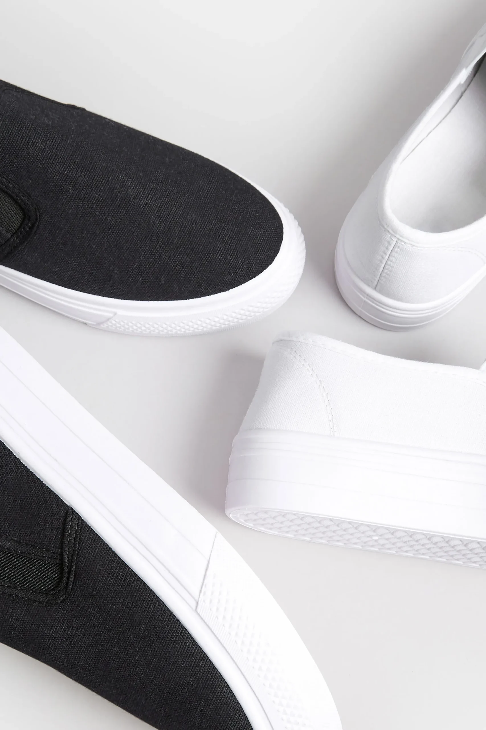 M&Co Pixiegirl Pixiegirl Black Canvas Slip On Flatform Trainers In Standard Fit>Women Flat Shoes