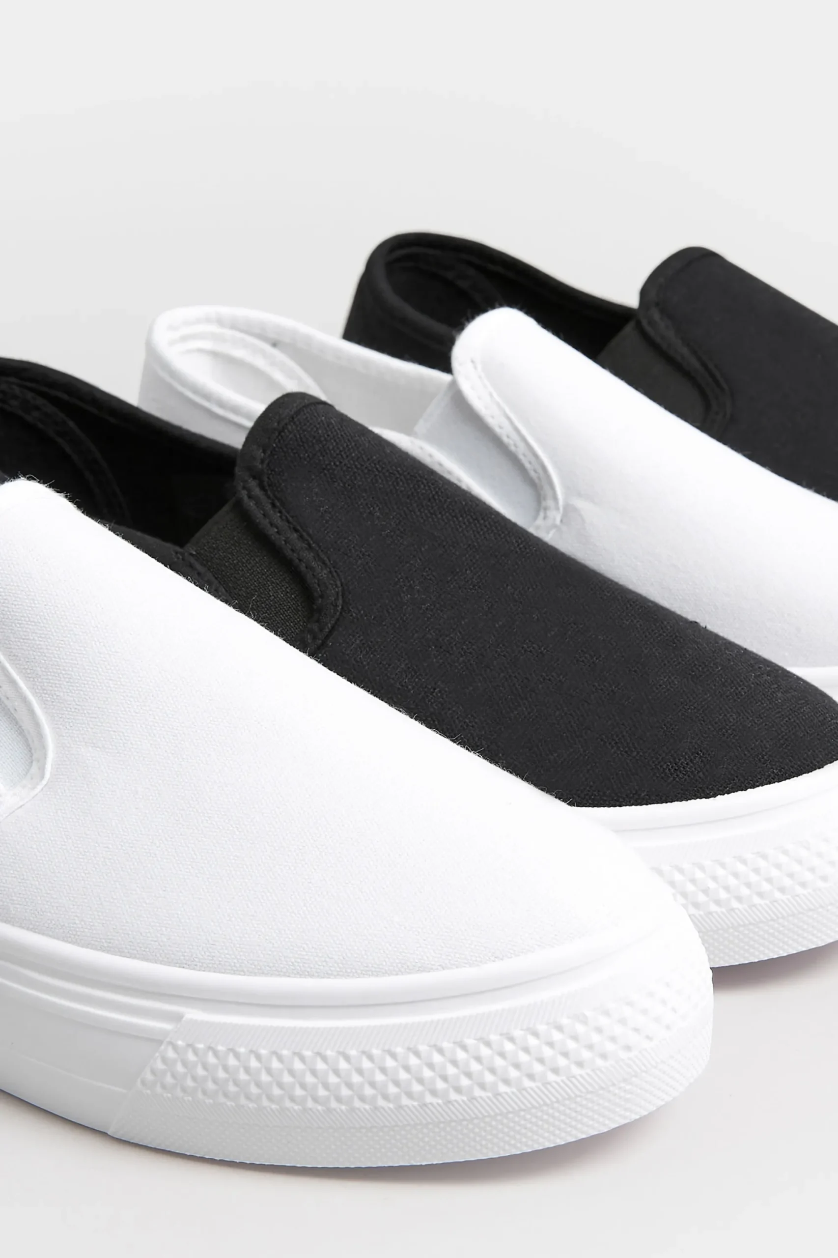 M&Co Pixiegirl Pixiegirl Black Canvas Slip On Flatform Trainers In Standard Fit>Women Flat Shoes