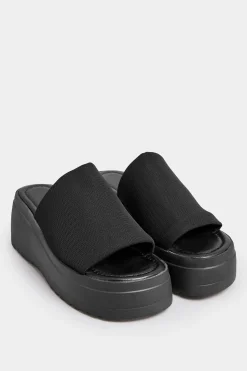 M&Co Pixiegirl Pixiegirl Black Wedge Platform Mule Sandals In Standard Fit>Women Flat Shoes