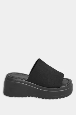 M&Co Pixiegirl Pixiegirl Black Wedge Platform Mule Sandals In Standard Fit><noscript><img width=