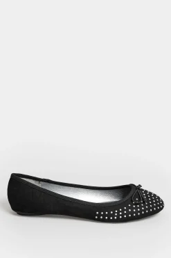 M&Co Pixiegirl Pixiegirl Black Diamante Ballerina Pumps In Standard Fit><noscript><img width=