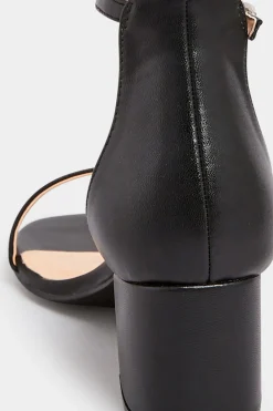 M&Co Pixiegirl Pixiegirl Black Mid Block Heel Sandals In Standard Fit><noscript><img width=