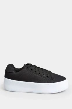 M&Co Pixiegirl Pixiegirl Black Canvas Platform Trainers In Standard Fit><noscript><img width=
