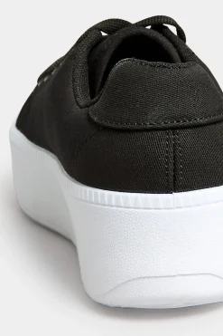 M&Co Pixiegirl Pixiegirl Black Canvas Platform Trainers In Standard Fit><noscript><img width=