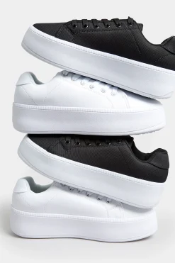 M&Co Pixiegirl Pixiegirl Black Canvas Platform Trainers In Standard Fit><noscript><img width=