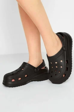 M&Co Pixiegirl Pixiegirl Black Platform Clog Sandal In Standard Fit>Women Flat Shoes
