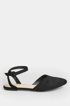 M&Co Pixiegirl Pixiegirl Black Faux Suede Two Part Pointed Ballerina Pumps In Standard Fit><noscript><img width=