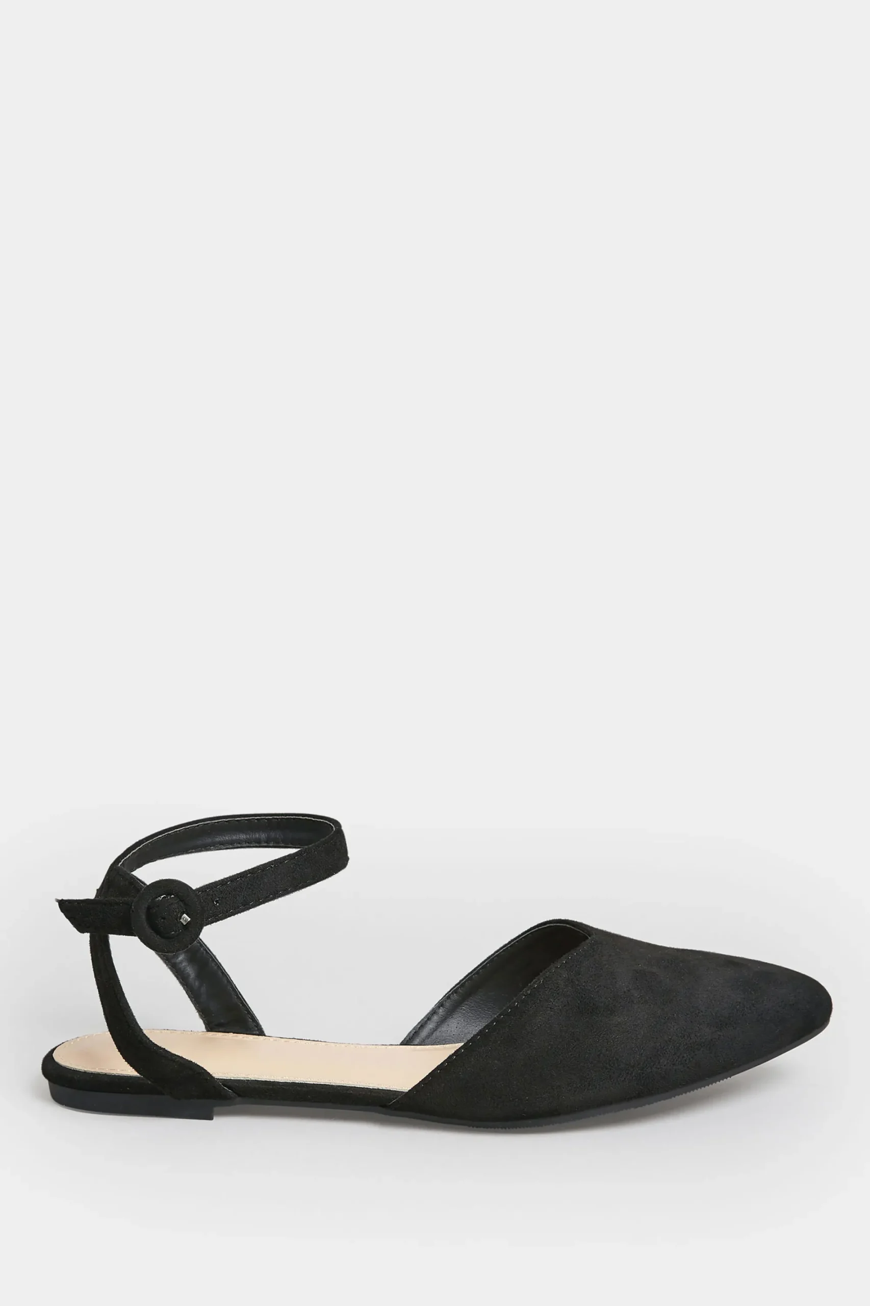 M&Co Pixiegirl Pixiegirl Black Faux Suede Two Part Pointed Ballerina Pumps In Standard Fit>Women Flat Shoes