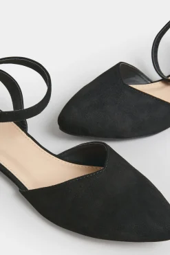 M&Co Pixiegirl Pixiegirl Black Faux Suede Two Part Pointed Ballerina Pumps In Standard Fit><noscript><img width=