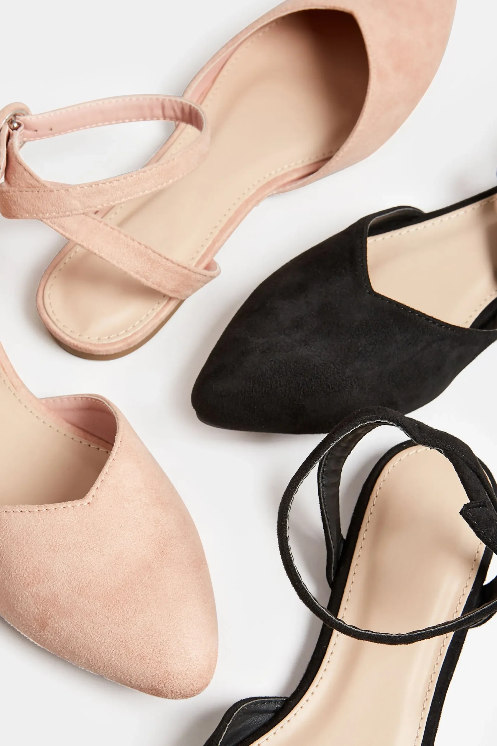 M&Co Pixiegirl Pixiegirl Black Faux Suede Two Part Pointed Ballerina Pumps In Standard Fit>Women Flat Shoes