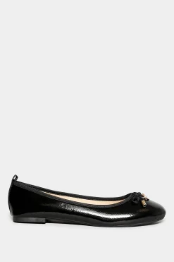 M&Co Pixiegirl Pixiegirl Black Patent Bow Ballet Pumps In Standard Fit><noscript><img width=