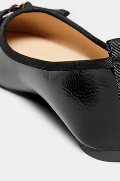 M&Co Pixiegirl Pixiegirl Black Patent Bow Ballet Pumps In Standard Fit><noscript><img width=