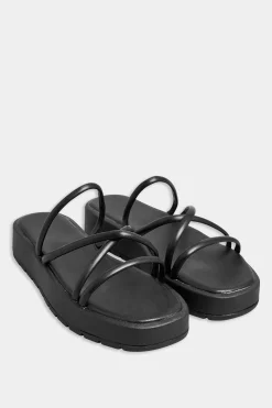 M&Co Pixiegirl Pixiegirl Black Strappy Flatform Sandals In Standard Fit>Women Sandals