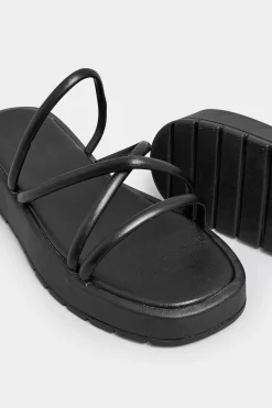 M&Co Pixiegirl Pixiegirl Black Strappy Flatform Sandals In Standard Fit><noscript><img width=