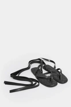 M&Co Pixiegirl Pixiegirl Black Ankle Strap Flat Sandals In Standard Fit>Women Flat Shoes