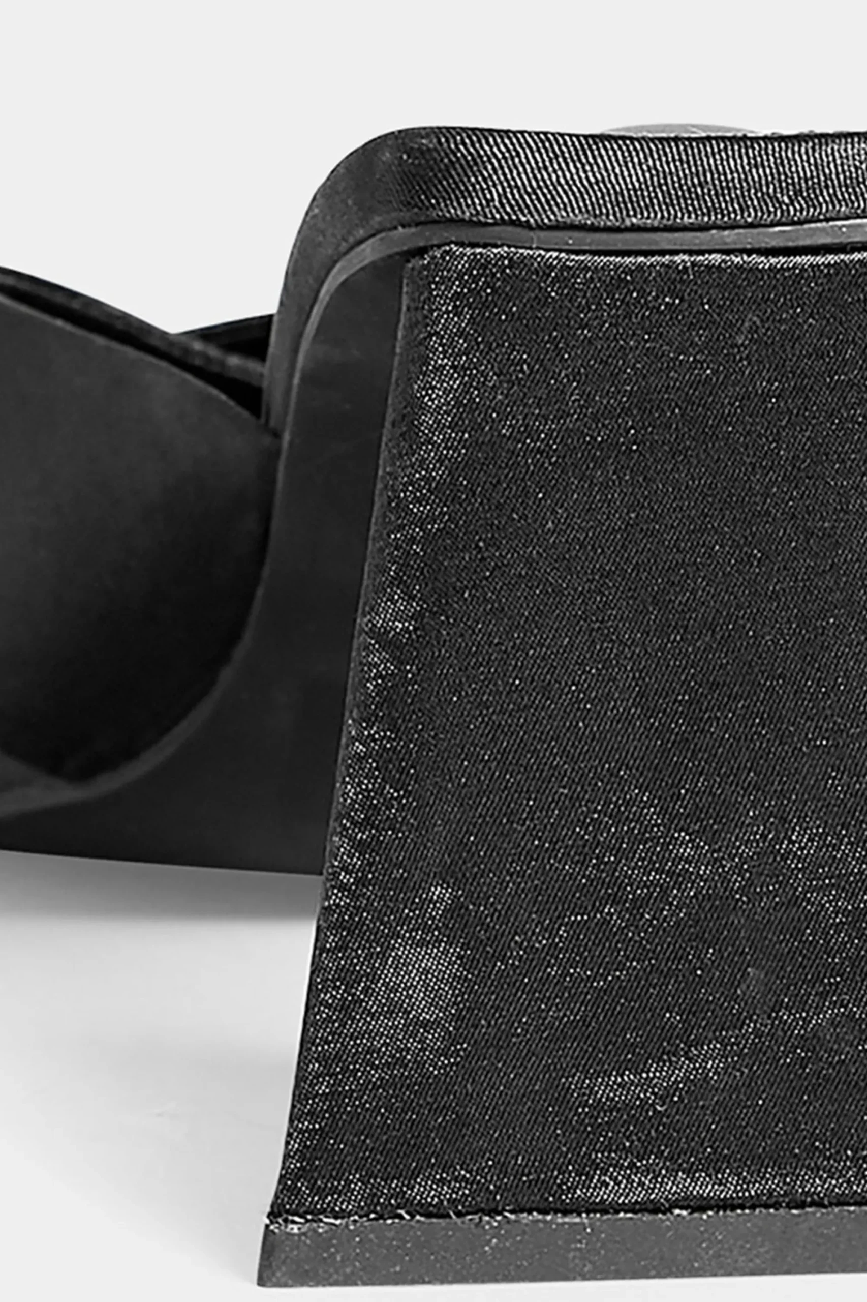 M&Co Pixiegirl Pixiegirl Black Satin Crossover Heeled Mules In Standard Fit>Women Mules & Sliders