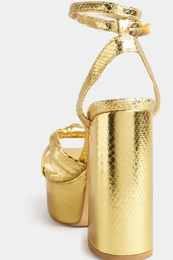 M&Co Pixiegirl Pixiegirl Gold Shine Platform Heels In Standard Fit><noscript><img width=