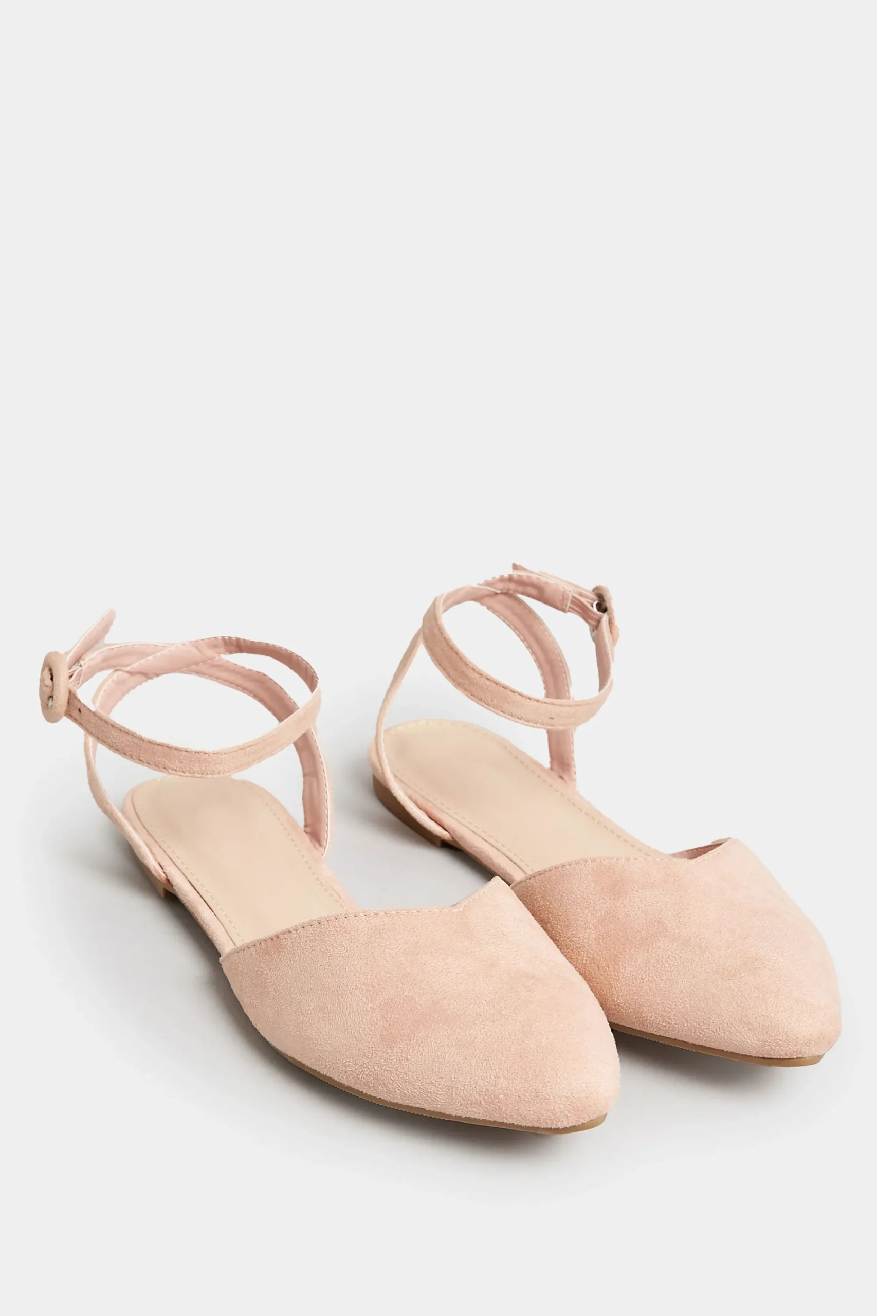 M&Co Pixiegirl Pixiegirl Nude Faux Suede Two Part Pointed Ballerina Pumps In Standard Fit>Women Flat Shoes
