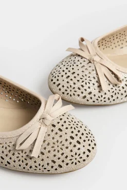 M&Co Pixiegirl Pixiegirl Nude Glitter Cut Out Ballerina Pumps In Standard Fit><noscript><img width=