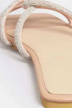 M&Co Pixiegirl Pixiegirl Nude Diamante Strap Mule Sandals In Standard Fit><noscript><img width=