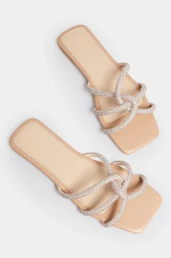 M&Co Pixiegirl Pixiegirl Nude Diamante Strap Mule Sandals In Standard Fit><noscript><img width=