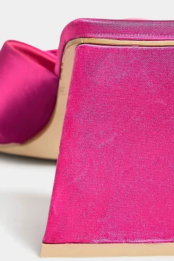 M&Co Pixiegirl Pixiegirl Pink Satin Crossover Heeled Mules In Standard Fit><noscript><img width=