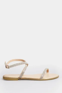 M&Co Pixiegirl Pixiegirl Rose Gold Diamante Sandals In Standard Fit><noscript><img width=