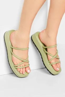 M&Co Pixiegirl Pixiegirl Sage Green Strappy Flatform Sandals In Standard Fit>Women Sandals