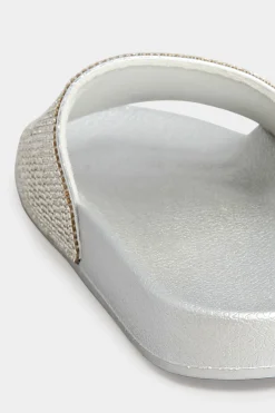 M&Co Pixiegirl Pixiegirl Silver Diamante Sliders In Standard Fit><noscript><img width=