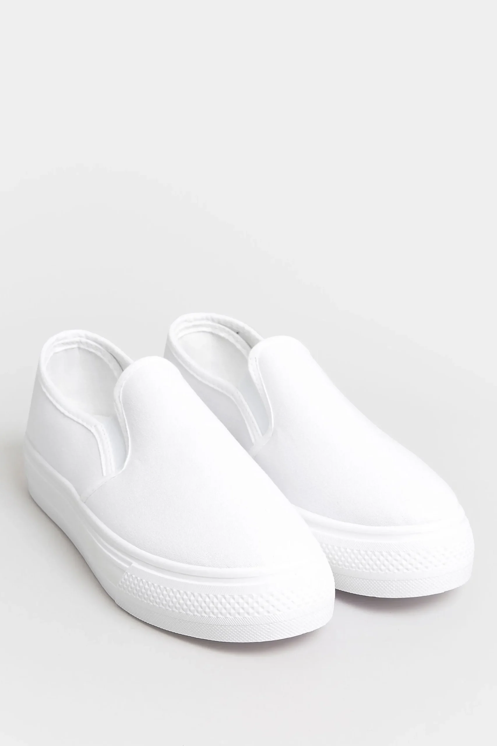 M&Co Pixiegirl Pixiegirl White Canvas Slip On Flatform Trainers In Standard Fit>Women Flat Shoes