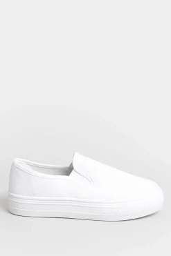 M&Co Pixiegirl Pixiegirl White Canvas Slip On Flatform Trainers In Standard Fit><noscript><img width=