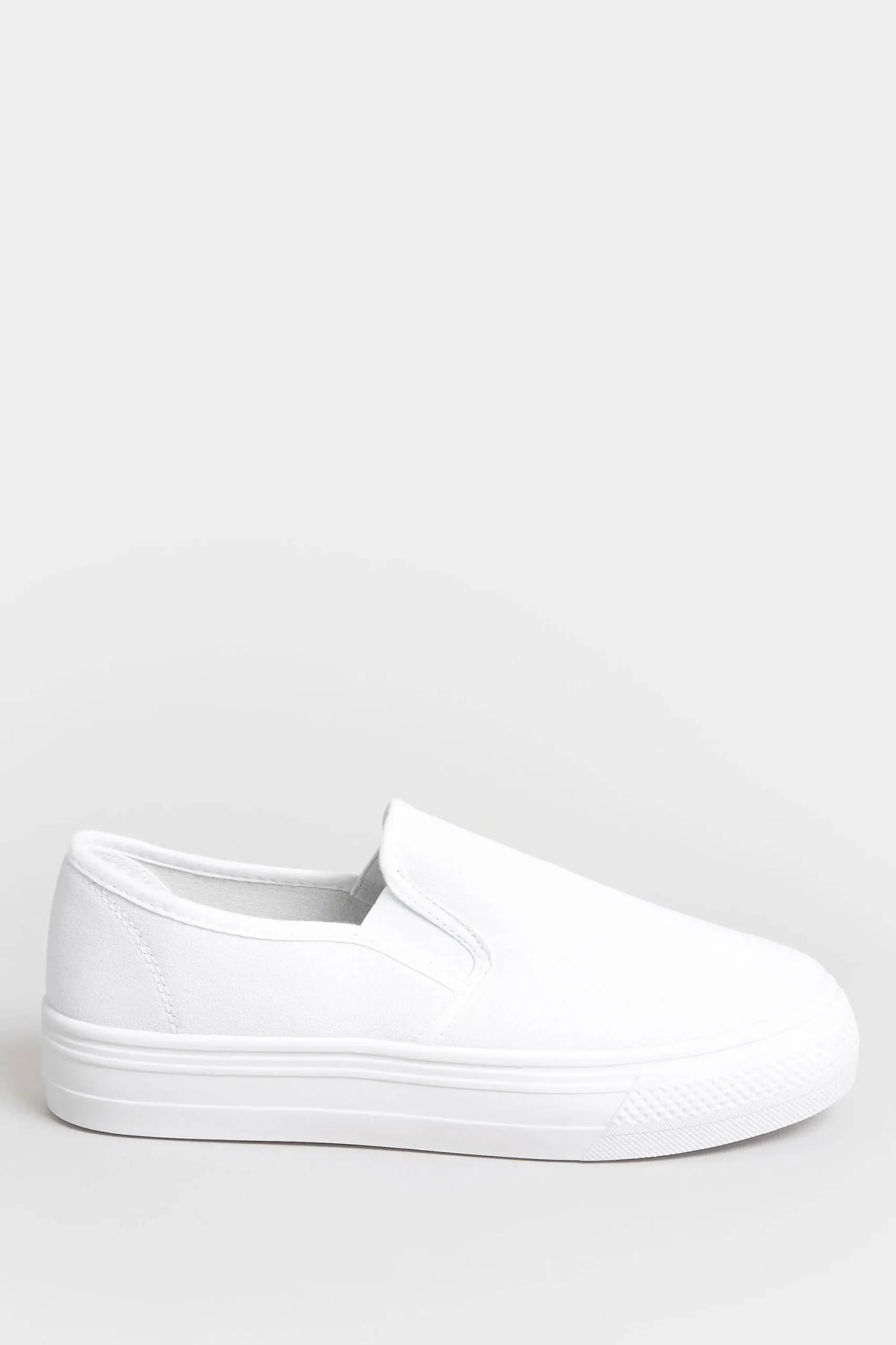M&Co Pixiegirl Pixiegirl White Canvas Slip On Flatform Trainers In Standard Fit>Women Flat Shoes