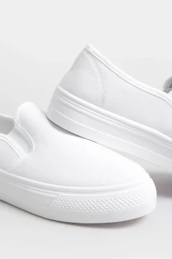 M&Co Pixiegirl Pixiegirl White Canvas Slip On Flatform Trainers In Standard Fit><noscript><img width=