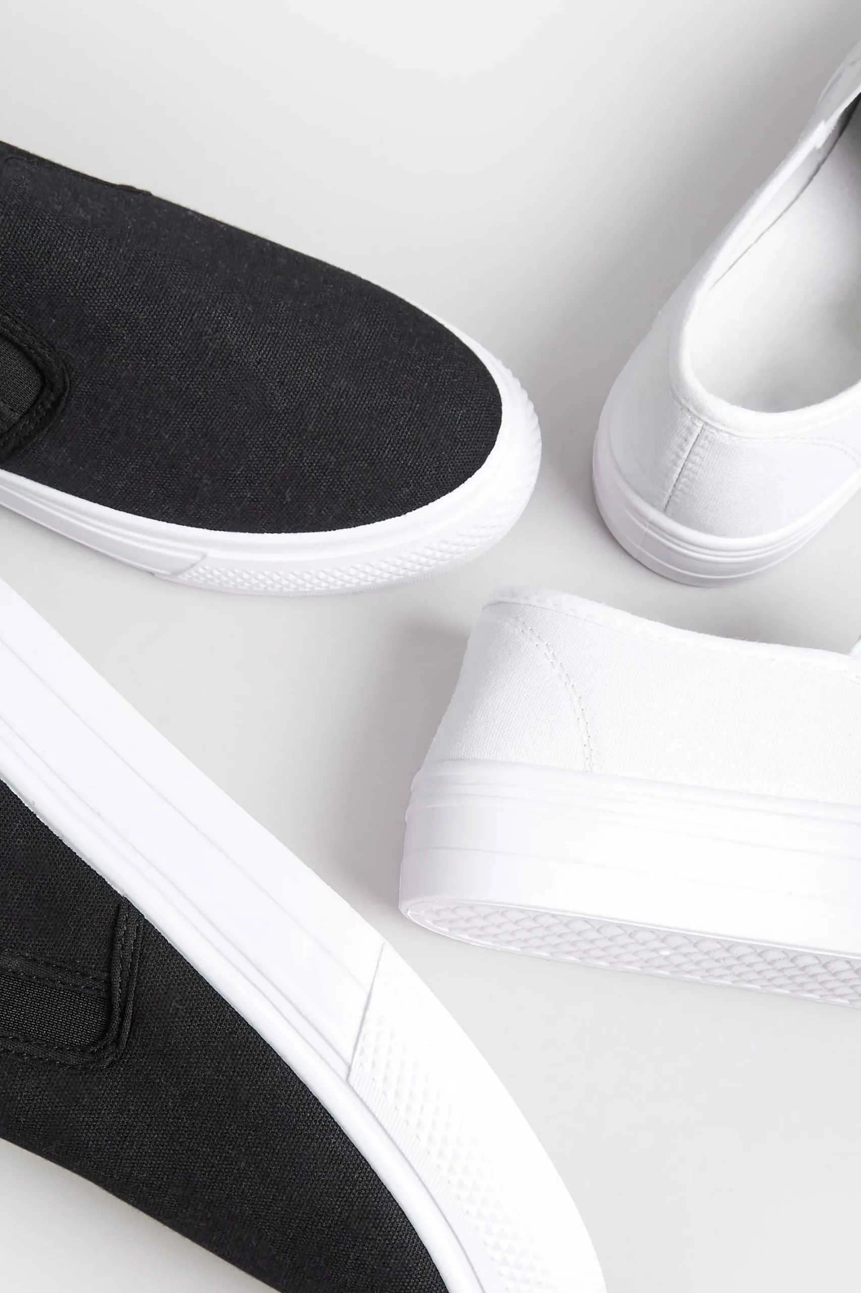 M&Co Pixiegirl Pixiegirl White Canvas Slip On Flatform Trainers In Standard Fit>Women Flat Shoes