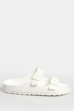 M&Co Pixiegirl Pixiegirl White Two Strap Sliders In Standard Fit><noscript><img width=