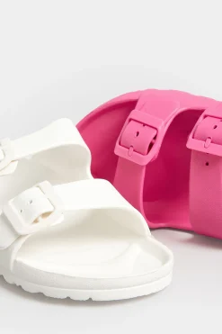 M&Co Pixiegirl Pixiegirl White Two Strap Sliders In Standard Fit><noscript><img width=